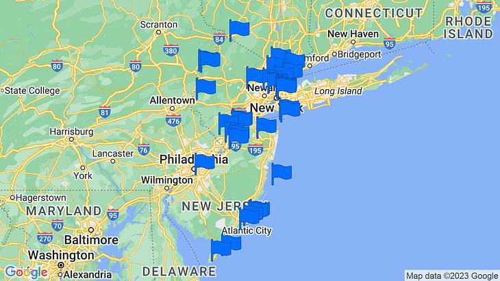 New Jersey Landmarks Map