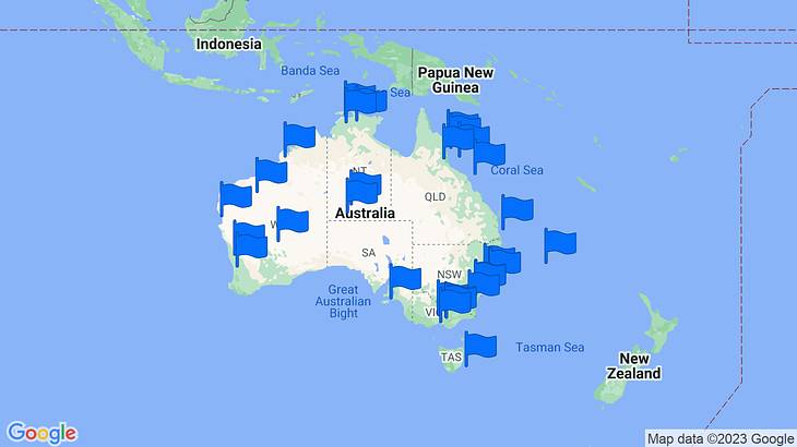 Australia Landmarks Map