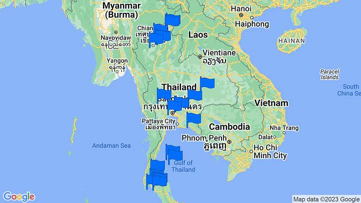 Thailand Activities Map