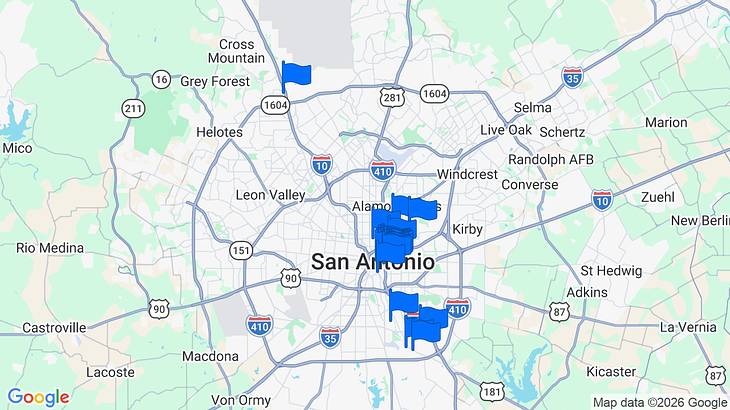San Antonio Landmarks Map