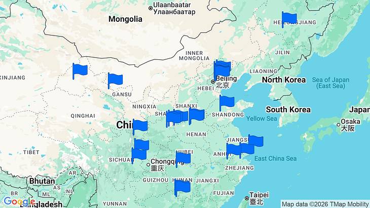 China Landmarks Map