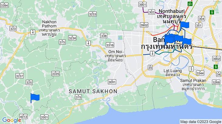 Bangkok Places to Visit Map