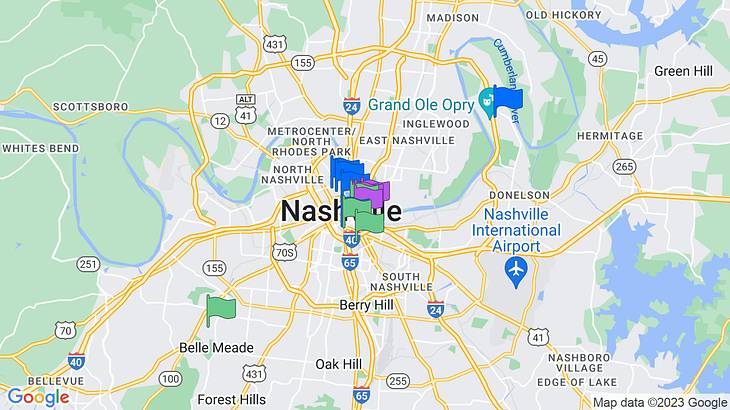 Nashville 3-Day Itinerary Map