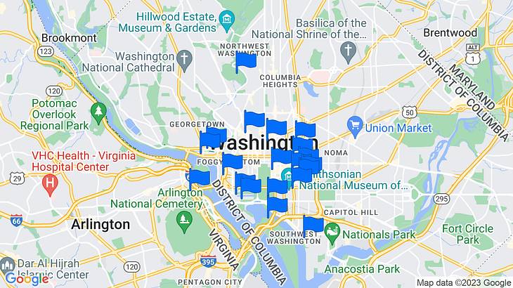 Washington, DC Things to Do Map