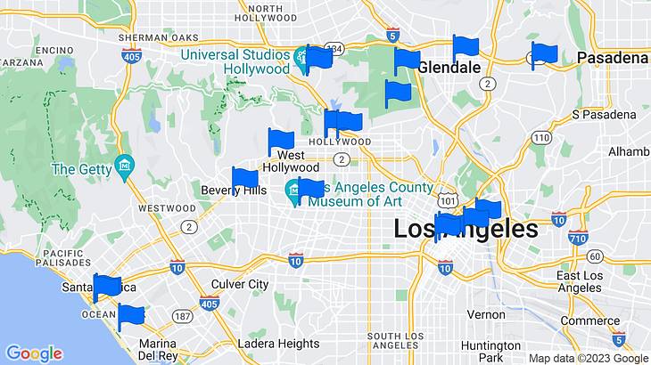 Los Angeles Things to Do Map
