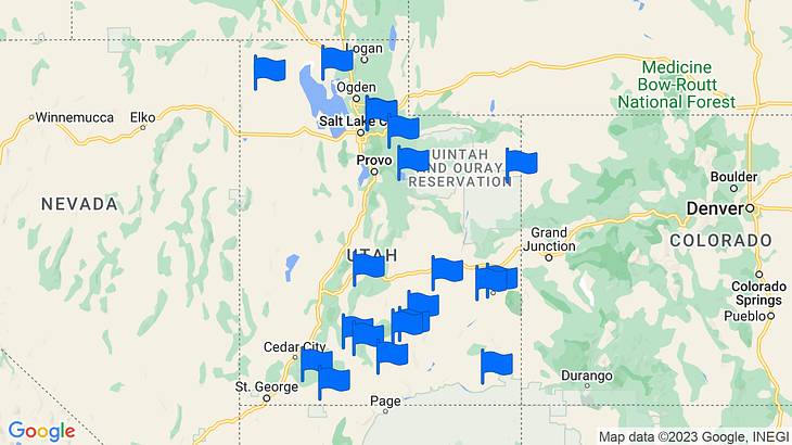 Utah Hidden Places Map
