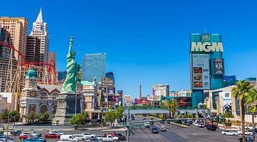 Famous landmarks in Las Vegas, Nevada, including New York New York