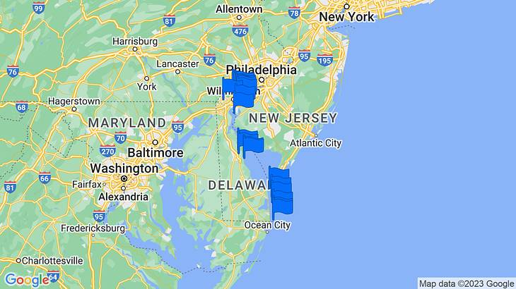 Delaware Landmarks Map