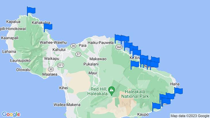 Maui Waterfalls Map