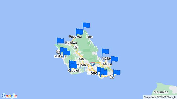 Oahu Places to Visit Map