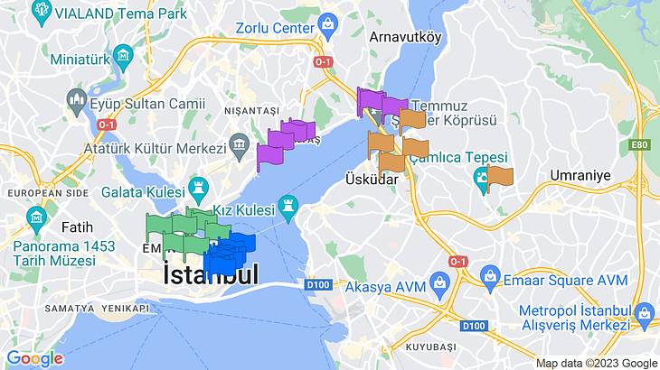 Istanbul 4-Day Itinerary Map