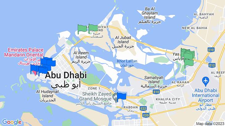 Abu Dhabi 2-Day Itinerary Map