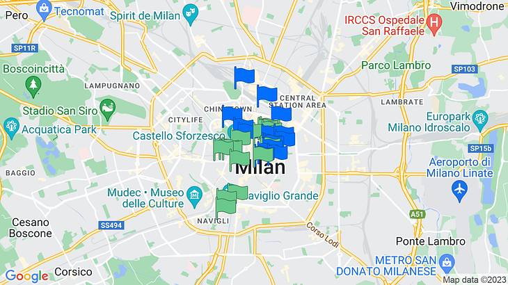 Milano 2-Day Itinerary Map