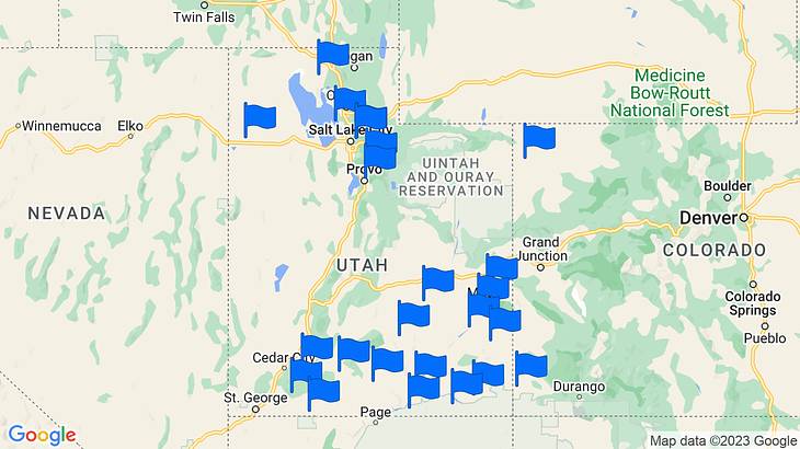 Utah Landmarks Map