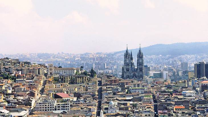 A panoramic view of Quito in Ecuador