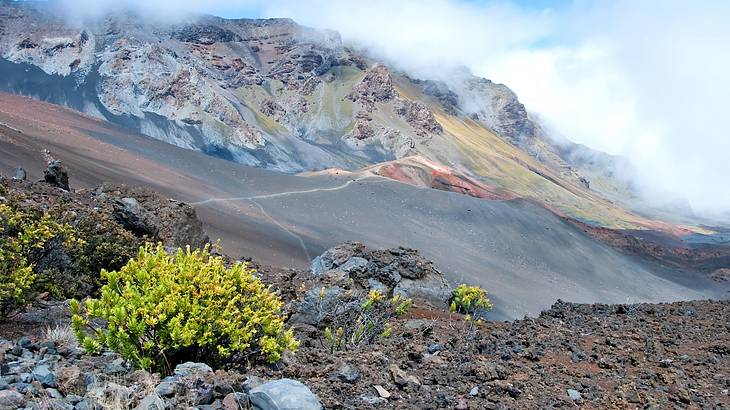 Volcanic mountains and peaks, Haleakala National Park, Maui, Hawaii, USA