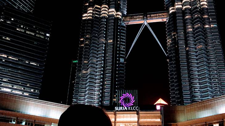 Petronas Towers at night, Kuala Lumpur, Malaysia, Southeast Asia