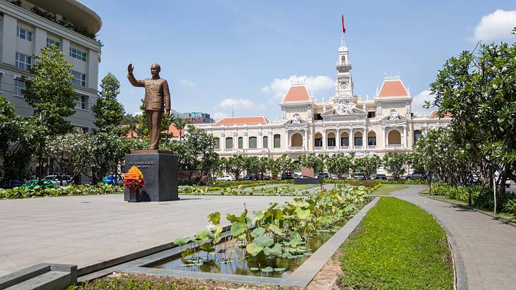 View of Ho Chi Minh Statue in Ho Chi Minh City, Vietnam