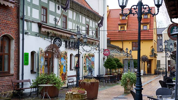 Traditional houses in the Old Town of Klaipeda, Lithuania