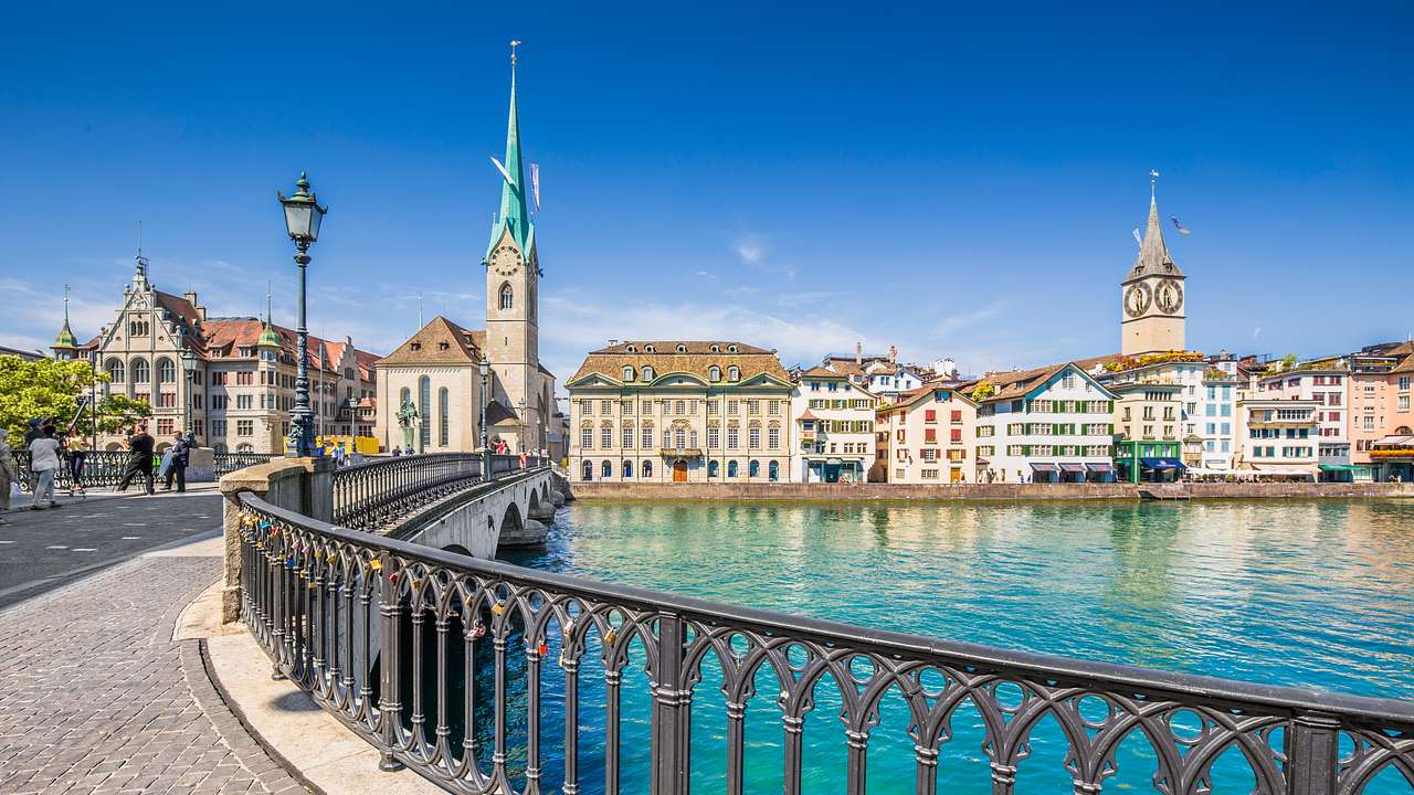 Fraumunster Church and the Limmat River are places to see on this Zurich itinerary