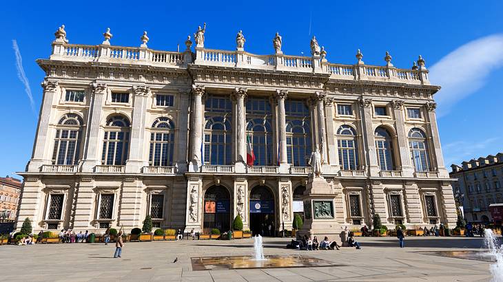 Landmarks to visit on day one of your 2 days in Turin itinerary include Madama Palace