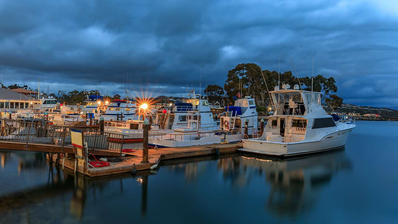 One of the fun things to do in Orange County at night is Dana Point Harbor