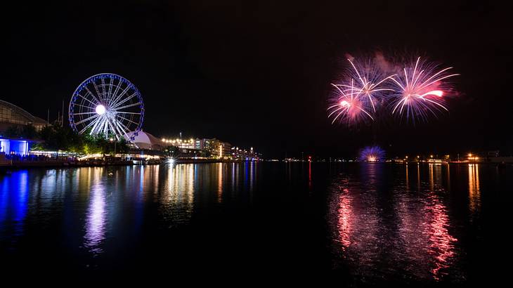 Watching the fireworks at the Navy Pier is one of the best Chicago date ideas to do