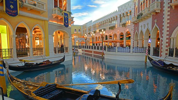 One of the romantic things to do in Vegas for couples is taking a gondola ride
