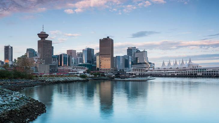 Canada Place on the Right of Downtown Vancouver Canada Place on the Right of Downtown Vancouver
