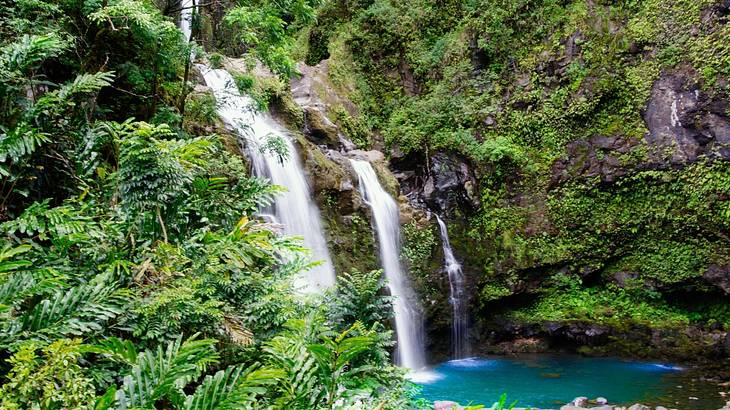 One of the best waterfalls in Maui, Hawaii, Upper Waikani Falls