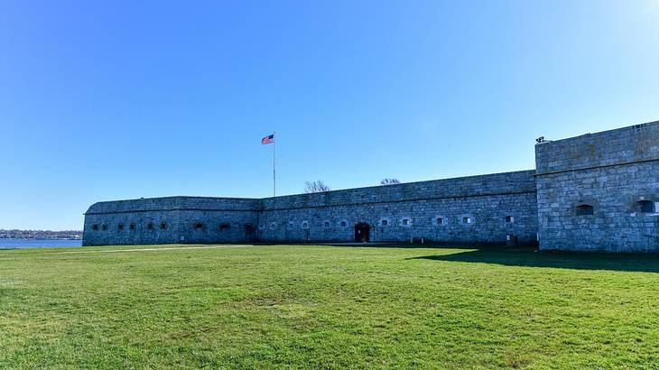 One of many famous landmarks in Rhode Island from the 19th century is Fort Adams
