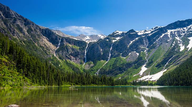 One of the most famous landmarks in Montana is Avalanche Lake One of the most famous landmarks in Montana is Avalanche Lake