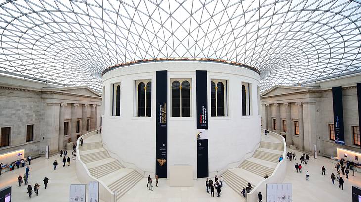 Inside the British Museum in London United Kingdom