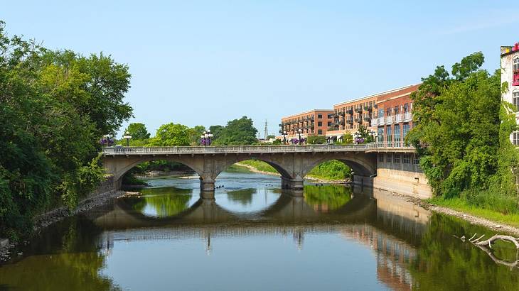 One of many fun things to do in Aurora, IL, is kayaking on the scenic Fox River