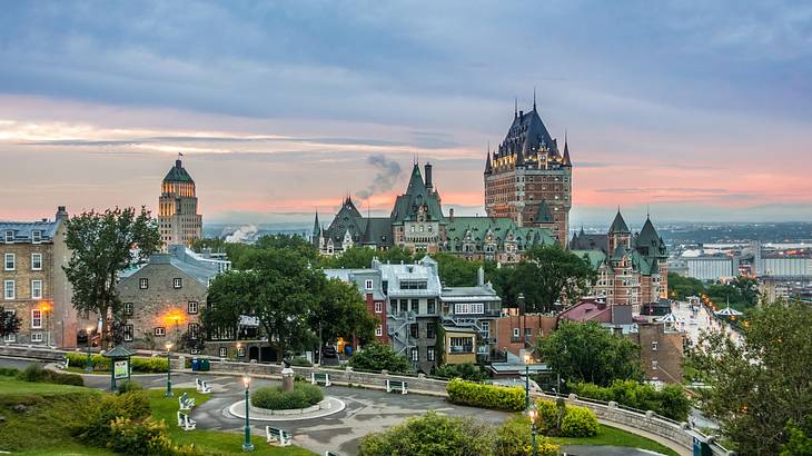 A view of Quebec City overlooking Château Frontenac, Canada A view of Quebec City overlooking Château Frontenac, Canada
