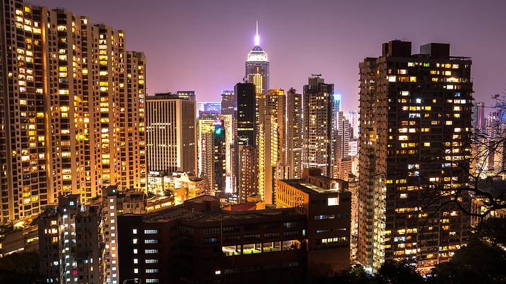 Cityscape from above, Wan Chai, Hong Kong
