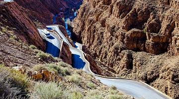 The winding road through the Dades Gorges in the Atlas Mountains, Morocco