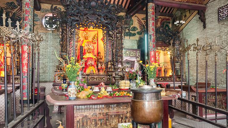 Inside of Thien Hau Temple in Ho Chi Minh City in Vietnam