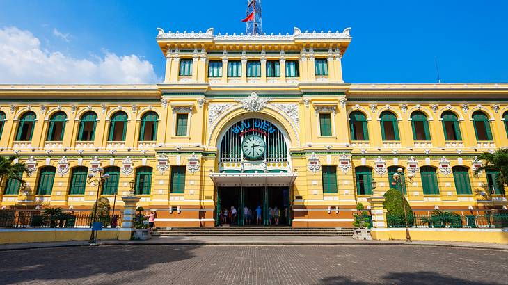 Outside of the Saigon Central Post Office in Vietnam