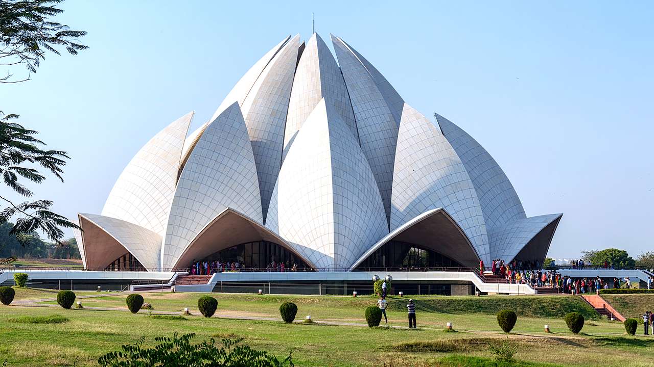 The white lotus-like temple in Delhi, one of the most famous Indian landmarks