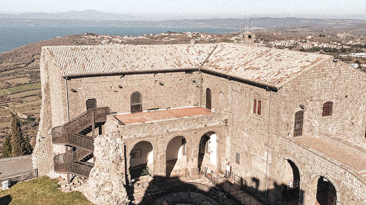 View from the tower inside Rocca dei Papi of Montefiascone, Italy