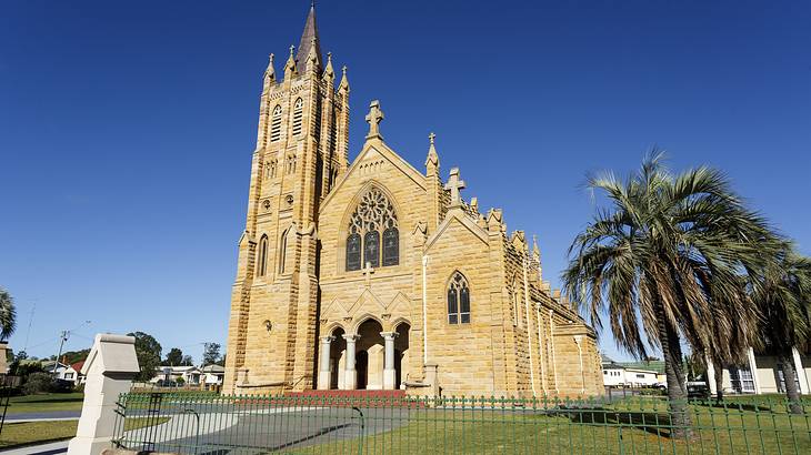 A Catholic Church located in the town of Warwick, Australia on a nice day