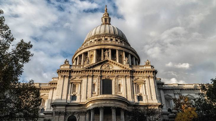 St Paul's Cathedral on a partly cloudy day, London, UK St Paul's Cathedral on a partly cloudy day, London, UK