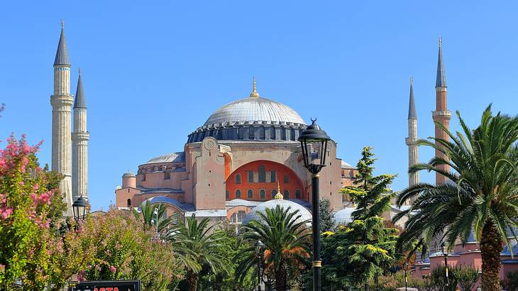 The dome roofs of the Hagia Sophia in Istanbul