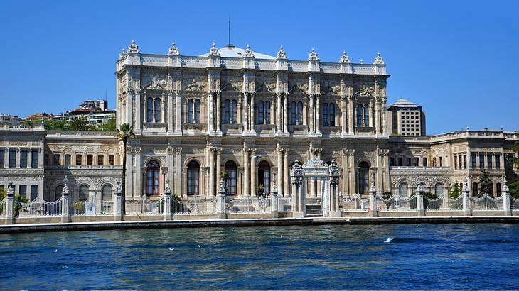 The view of Dolmabahçe Palace from the other side of the river