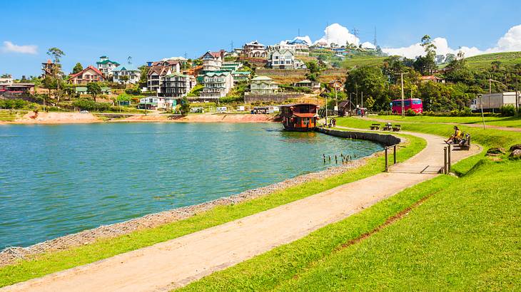 The blue Lake Gregory is one of the best places to visit in Nuwara Eliya, Sri Lanka
