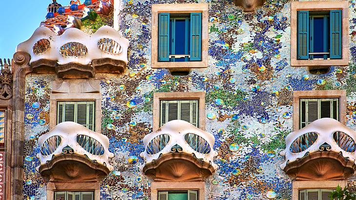 Balconies, Casa Batlló, Barcelona, Spain