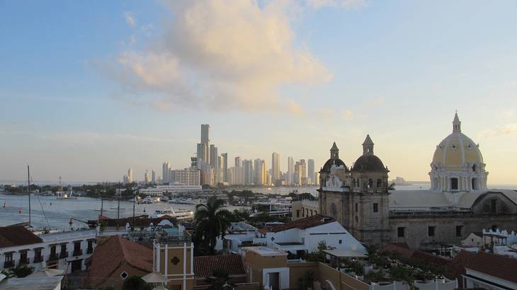 View of Cartagena city and buildings from Hotel Movich