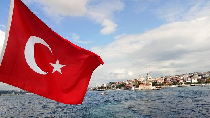 A view of Istanbul from a Bosphorus cruise boat