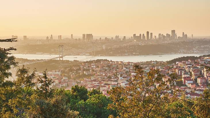 The view of Istanbul from Çamlıca Hill